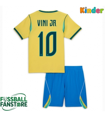 Brasilien Vinicius Junior #10 Replik Heimtrikot Kinder WM 2026 Kurzarm (+ Kurze Hosen)